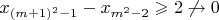 $x_{(m+1)^2-1}-x_{m^2-2}\geqslant2\not\to0$