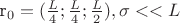 r_0 = (\frac{L}{4};\frac{L}{4};\frac{L}{2}), \sigma << L