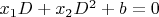 $x_1D + x_2D^2 + b = 0$
