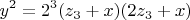$$y^2=2^3(z_3+x)(2z_3+x)$$