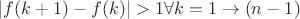 $\left | f(k+1)-f(k) \right |>1 \forall k=1 \to (n-1)$