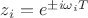 $z_i=e^{\pm i\omega_iT}$