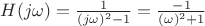 $H(j\omega)=\frac{1}{(j\omega)^2-1}=\frac{-1}{(\omega)^2+1}$