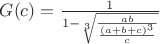 $G(c)=\frac{1}{1-\sqrt[3]{\frac{ab}{\frac{(a+b+c)^3}{c}}}}$