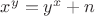 $x^y=y^x+n$