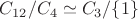 $C_{12} / C_4 \simeq C_3 / \{1\}$