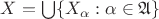 $X=\bigcup\{X_{\alpha}:\alpha\in\mathfrak A\}$