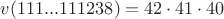 $v(111...111238) = 42\cdot41\cdot40 $