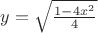$y=\sqrt{\frac{1-4x^2}{4}}$