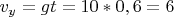 $v_y=gt=10*0,6=6$