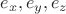 $e_x, e_y, e_z$
