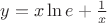 $y=x\ln{e+\frac{1}{x}}$