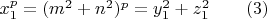 $x_1^p=(m^2+n^2)^p=y_1^2+z_1^2 \qquad (3)$