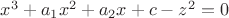 $x^3+a_1x^2+a_2x+c-z^2=0$