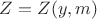 $Z=Z(y,m)$