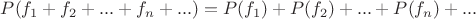 $P(f_1+f_2+...+f_n+...)=P(f_1)+P(f_2)+...+P(f_n)+...$