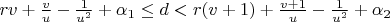 $rv+\frac{v}{u}-\frac{1}{u^2}+\alpha_1\le d<r(v+1)+\frac{v+1}{u}-\frac{1}{u^2}+\alpha_2$