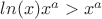 $ln(x) x^a > x^a $