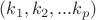 $(k_1,k_2,...k_p)$