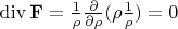 $\operatorname{div}\mathbf F=\frac 1{\rho}\frac{\partial}{\partial\rho}(\rho \frac 1{\rho})=0$