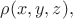$\rho(x,y,z),$