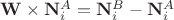 $\mathbf W\times\mathbf N^A_i=\mathbf N^B_i-\mathbf N^A_i$