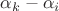 $\alpha_k-\alpha_i$