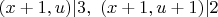 $(x+1,u)|3, \ (x+1,u+1)|2$