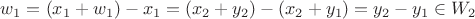 $w_1=(x_1+w_1)-x_1=(x_2+y_2)-(x_2+y_1)=y_2-y_1\in W_2$