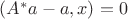$(A^{\ast}a-a,x)=0$