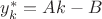 $y^*_{k}=Ak-B$