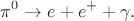 $$\pi^0\to e + e^++ \gamma.$$