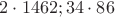 $2 \cdot 1462; 34 \cdot 86$