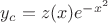 $y_c =z(x) e^{-x^2}$