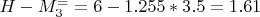 $ H-M^=_3=6-1.255*3.5=1.61$