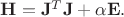 $\bold H=\bold J^T \bold J+\alpha \bold E. $
