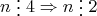 $$n\mathrel{\raisebox{-0.5ex}{\vdots}}4 \Rightarrow n\mathrel{\raisebox{-0.5ex}{\vdots}}2$$