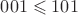$001\leqslant101$
