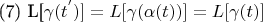 (7) L[\gamma(t^{'})]= L[\gamma(\alpha(t))]=L[\gamma(t)]