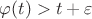 $\varphi(t) > t + \varepsilon$