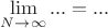 $\lim\limits_{N\to\infty} ... = ...$