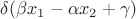 $\delta(\beta x_1-\alpha x_2+\gamma)$