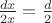 $\frac{dx}{2x}=\frac{d}2  $