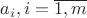 $a_i, i=\overline{1,m}$
