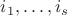 $i_1, \dots, i_s$