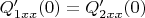 $Q_{1xx}'(0)=Q_{2xx}'(0)$