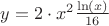 $y=2\cdot x^2\frac{\ln(x)}{16}$