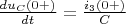 $\frac {du_C(0+)} {dt}=\frac {i_3(0+)} {C}$