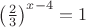 $\left(\frac{2}{3}\right)^{x-4}=1$