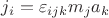 $j_i=\varepsilon_{ijk}m_j a_k$
